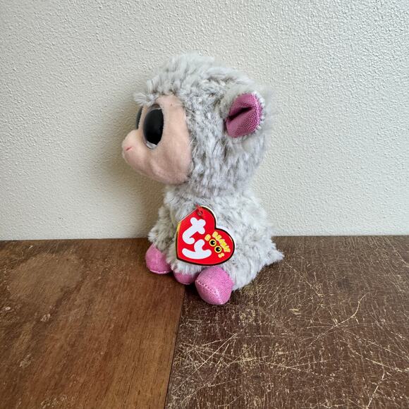 TY Beanie Boos Dixie 2017 Gray Pink Sheep Lamb Plushie Stuffed‎ Animal - Picture 2 of 7